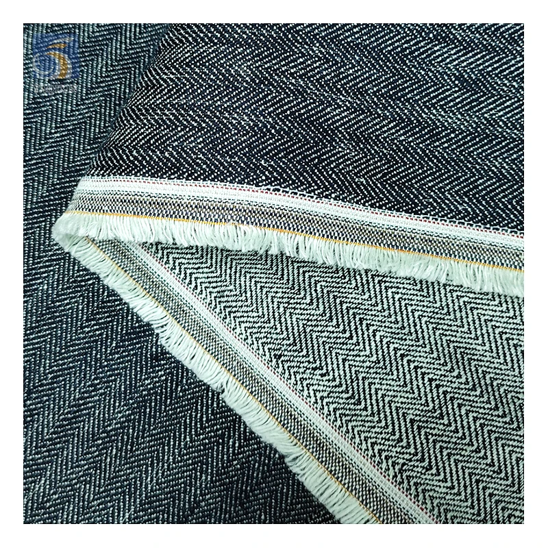 High Quality Herringbone Hemp Cotton Fabric 260gsm Original Color 75/15 Blend Linen/Cotton Fabric for Clothing