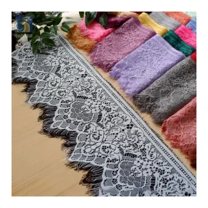 YX2635 China Wholesale Eyelash Lace Trim for Underwear Home Textile 17 CM*300 CM