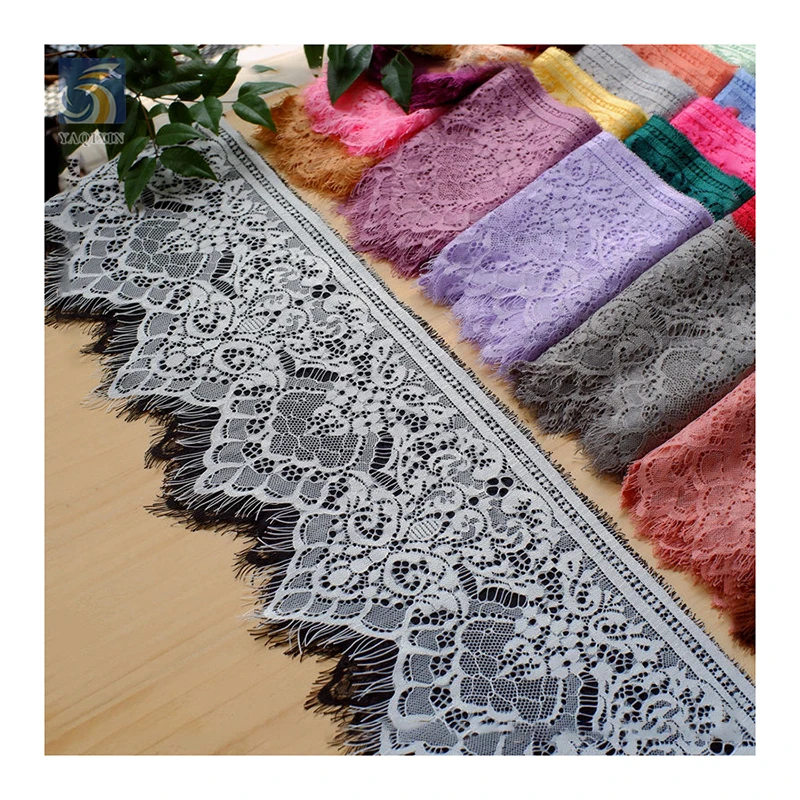 YX2635 China Wholesale Eyelash Lace Trim for Underwear Home Textile 17 CM*300 CM