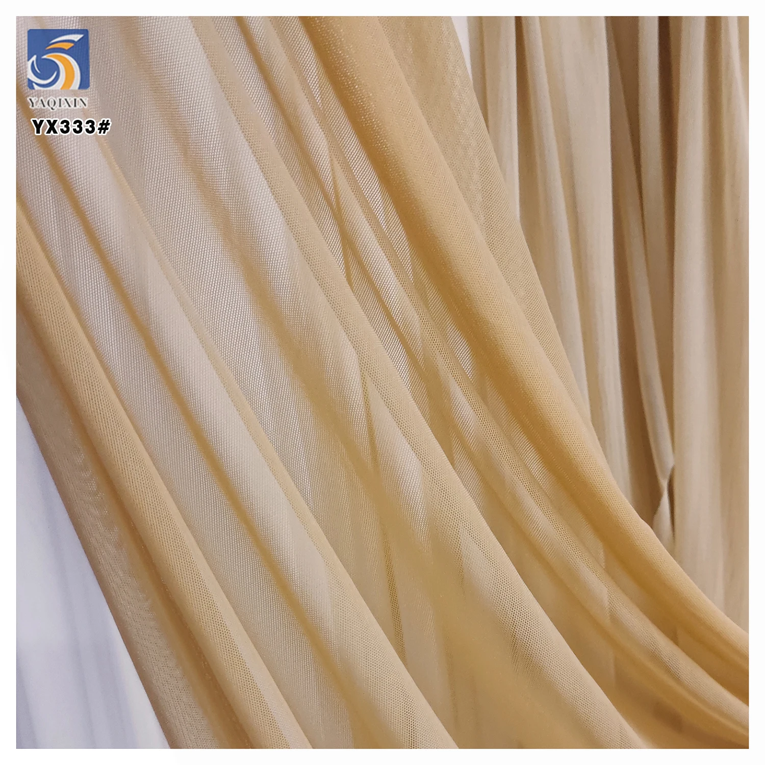 YX442-3 Nude Skin Color Spandex Elastic Tulle Fabric 4-Way Stretch Power Net Mesh for Sportswear and Lingerie Ready-Made - 图片 5