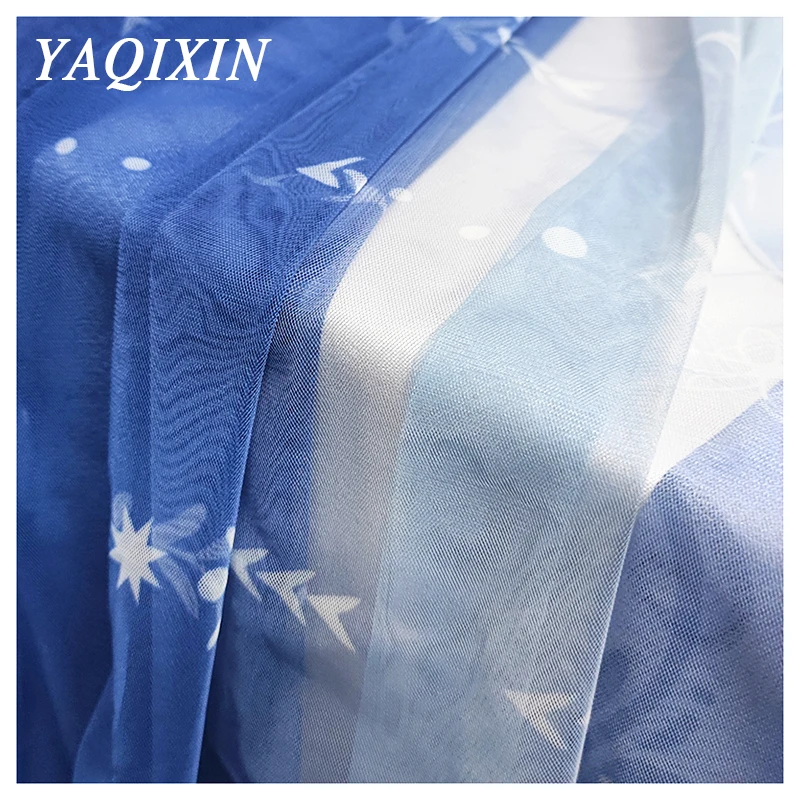 YX2086 100% Nylon Mesh Tulle Fabric Rainbow Transparent Knit Net High Quality African Wedding Lace Fabric Support Custom - 图片 4