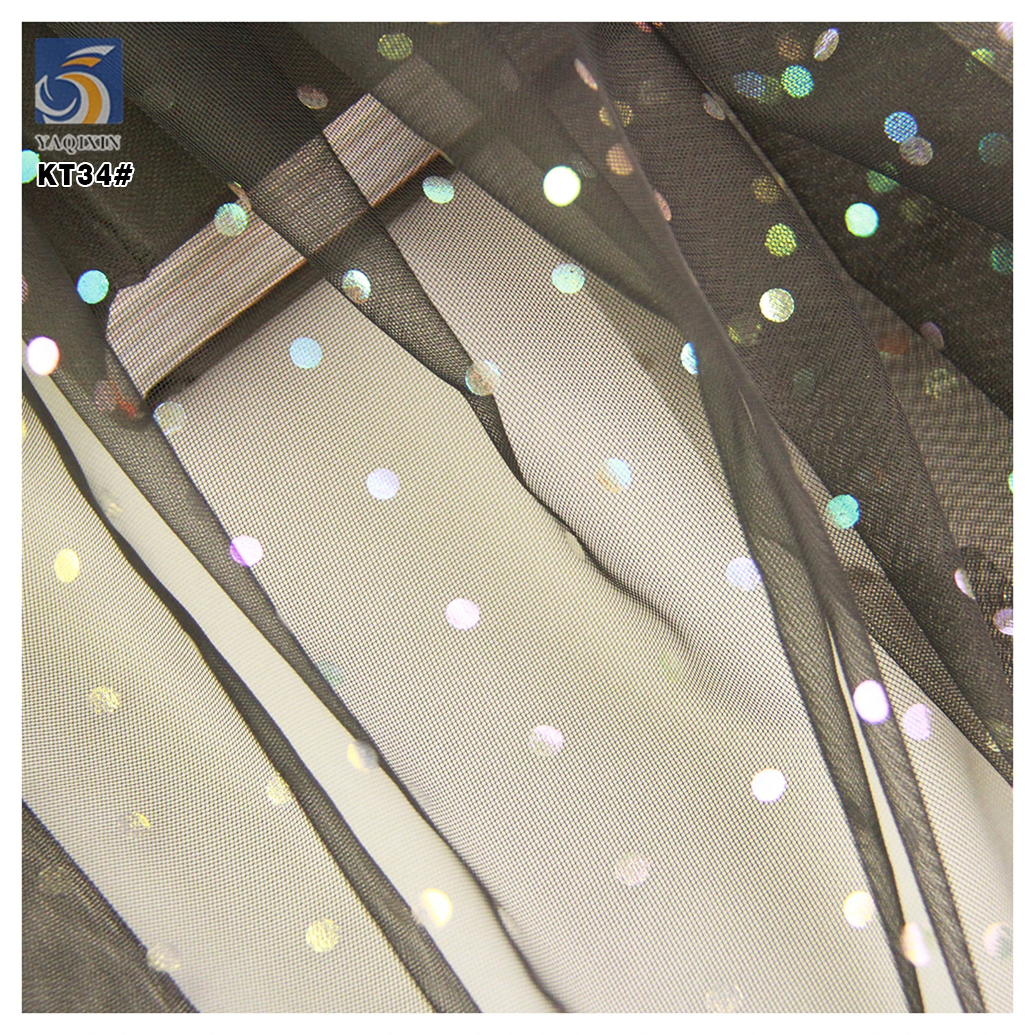 Classic Polka Dot Dress Fabric Rainbow Foil Printed Tulle 2025 New Design Style Wholesale Clothing Fabric - 图片 6