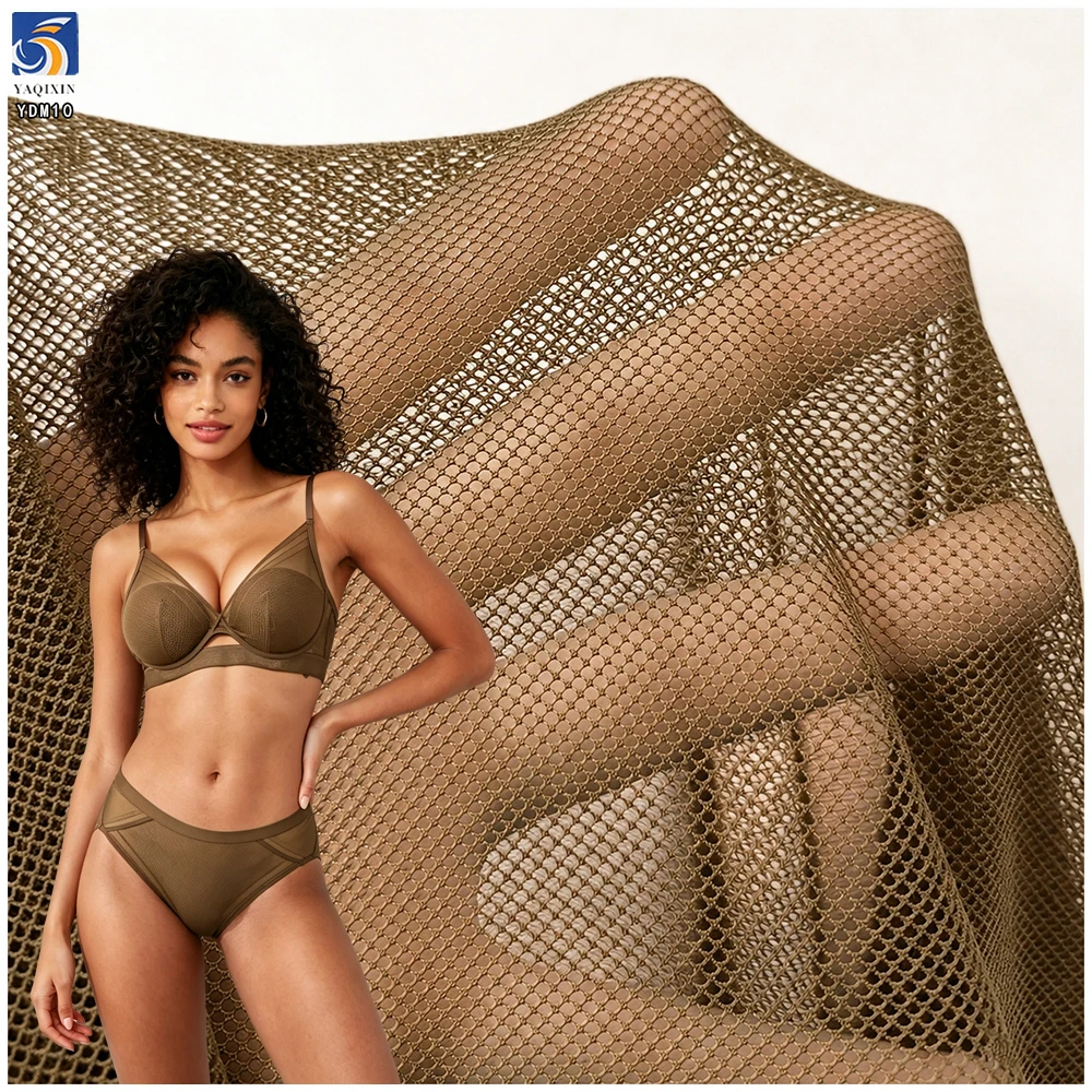 YDM10 Soft Elastic Breathable Fishnet Underwear Mesh Fabric for Lining/Clothing/Bag
