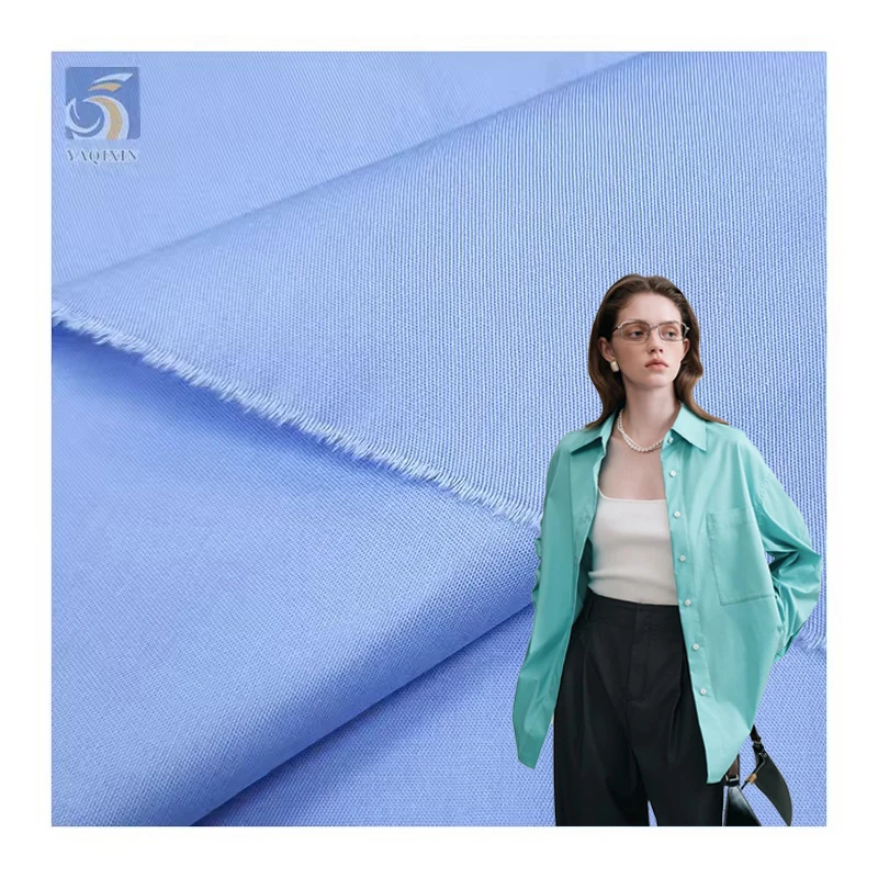 CX-6041 CVC 40% Polyester and 60% Cotton Manufacturer Twill Fabric Blue Comfortable Shirt Pants Fabric