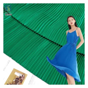 YX197 Good Quality Wedding 4810 Matte Satin Fabric 1cm Pleat Polyester Material Crinkle Pleated Satin Fabric