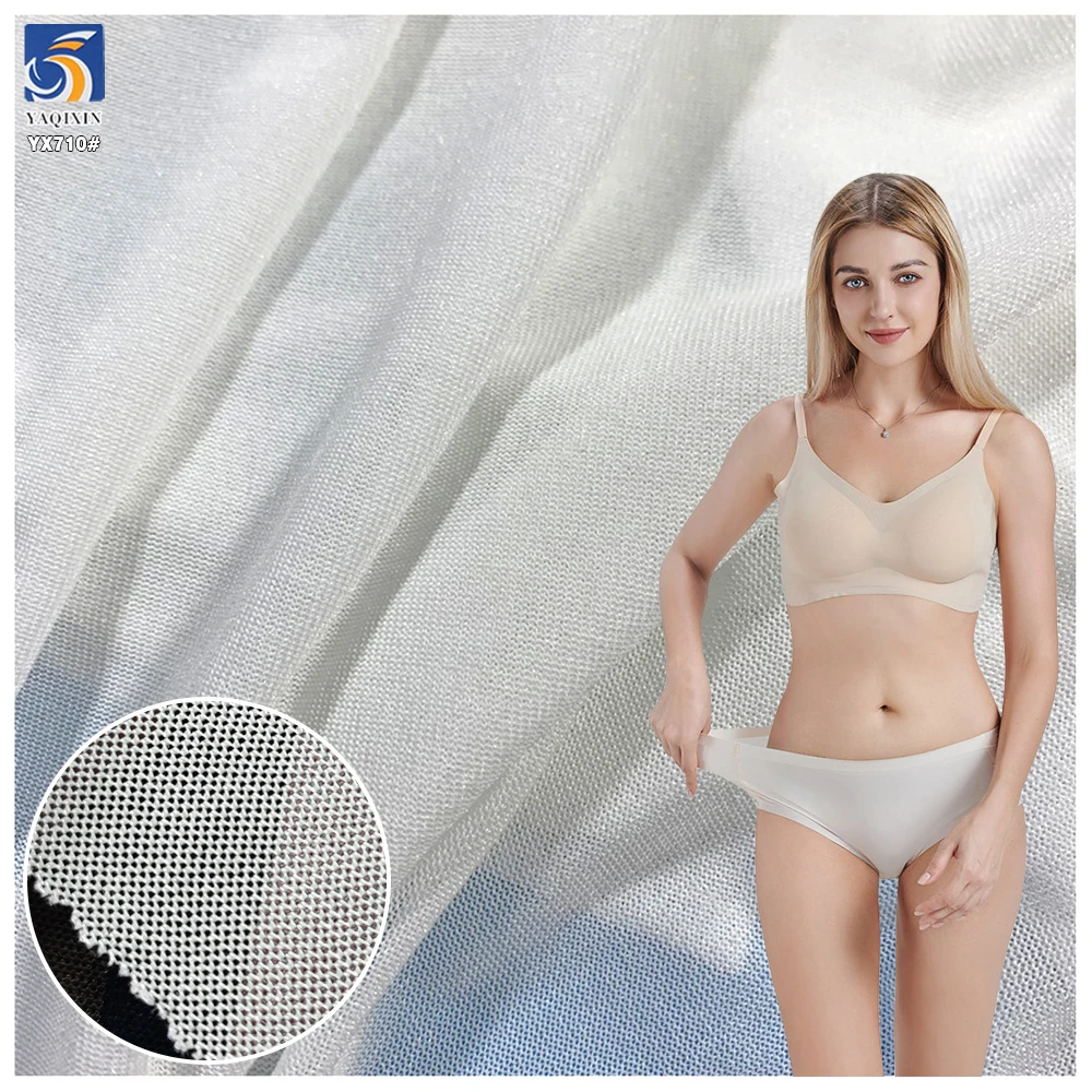 YX710 Glossy 50D 4 Way Stretch Power Net Mesh Fabric Breathable 92 Nylon 8 Spandex 4 Way Stretch Tulle Knitting Fabric