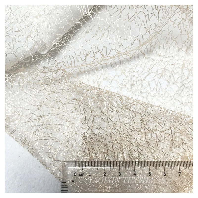 New Arrival 25gsm Nylon Bright Shiny Lightning Mesh Tulle Fabric Glitter Lace Wedding Bridal Dress Net Lace Fabric - 图片 4