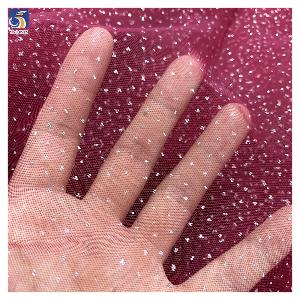 SGT002 Cheap Shining Sparkly Glitter Tulle Mesh Fabric Wedding Veils Tulle Fabric (Big Stardust) - 图片 6