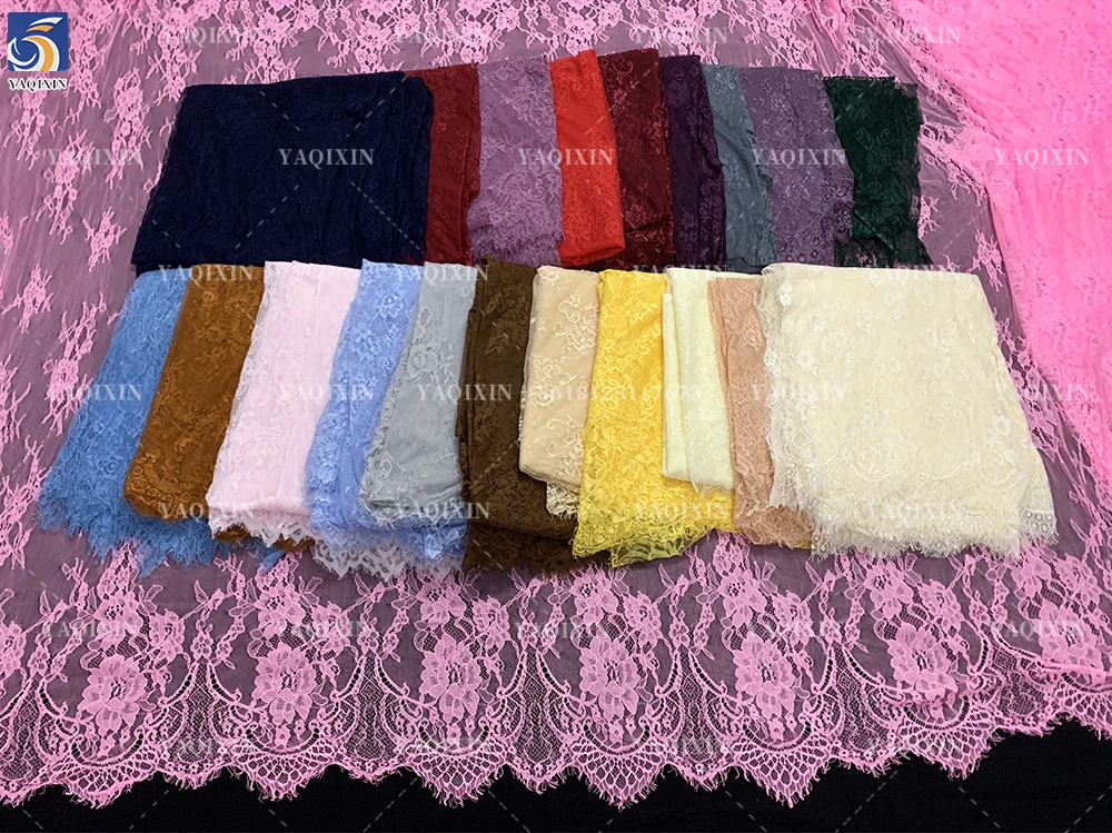 YX584 2025 Support Customized Colors European and American Wedding Lace Fabric Eyelash Lace Fabric for Bride - 图片 6