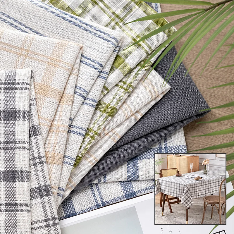 2025 Golf Business Style 200gsm Woven Yarn Dyed Madras Check Cotton Linen Fabric for Shirt Clothing Stripe Plaid Fabric - 图片 3