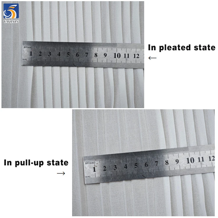 Guangzhou Golden Supplier OEM Soft Stretch Accordion Pleats Read Chiffon Fabric for Scarf/Dress - 图片 6