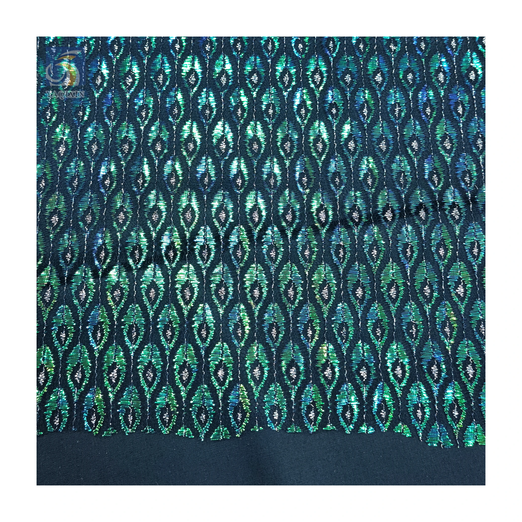 KT42 2026 New Arrival Tulle Colorful Laser Peacock Feathers Print Polyester Mesh Fabric Girls Dress Party - 图片 4