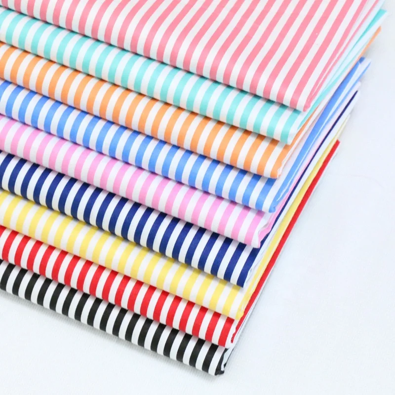 Yaqixin Factory Wholesale 5MM Geometric Stripe Cotton Twill Fabric Single Layer Printing Polo Shirt Men's Fabric - 图片 4