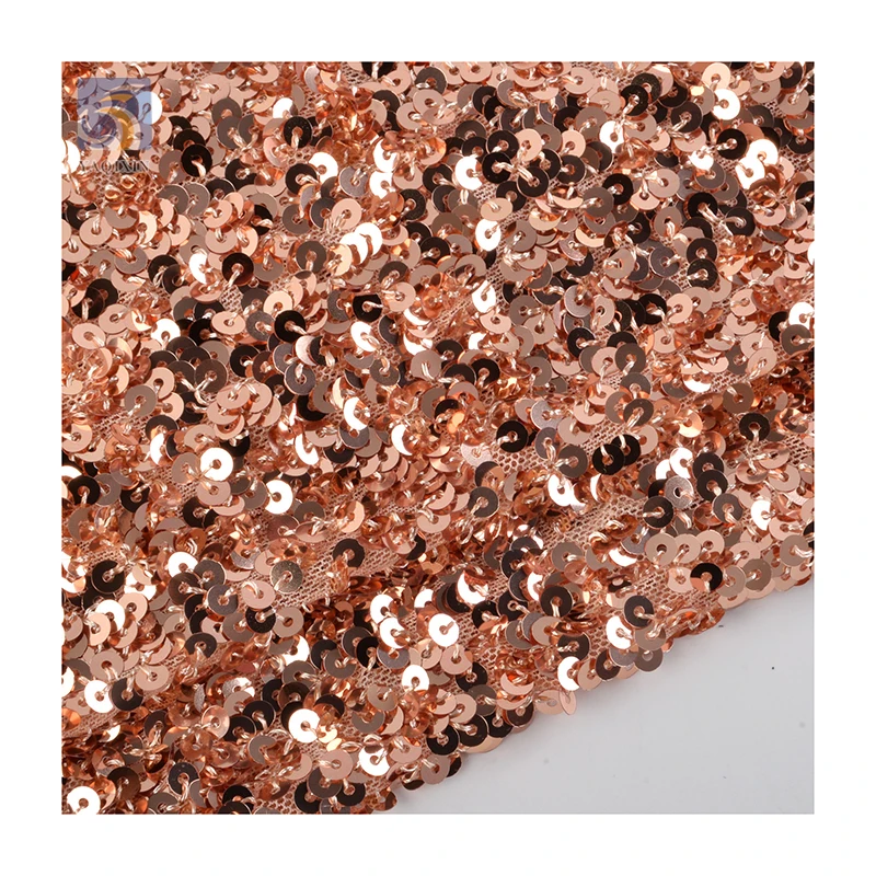 YX2644-1 Wholesale Good Price Sequined Fabric Dense 5mm Sparkling Multi Color Four Way Stretch Sequin Fabric - 图片 3