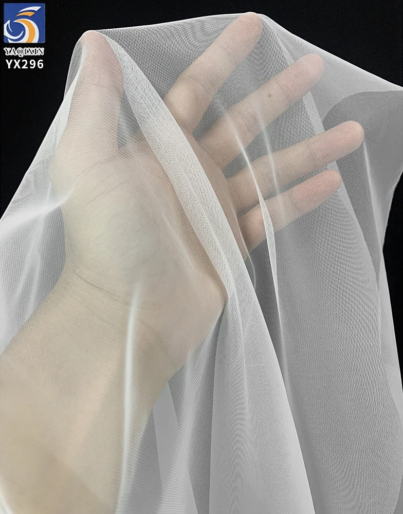 YX296 High Quality Lightweight 100% Polyester 30D Soft Tulle Mesh Fabric for Kids' Wedding Dresses and Garments for Girls - 图片 4