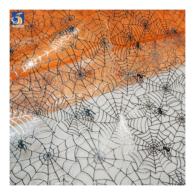 Halloween Cobweb Voile Fabric - Lightweight Sheer Cloth for Witch Cape, Party Backdrop & Craft Decor - 图片 6