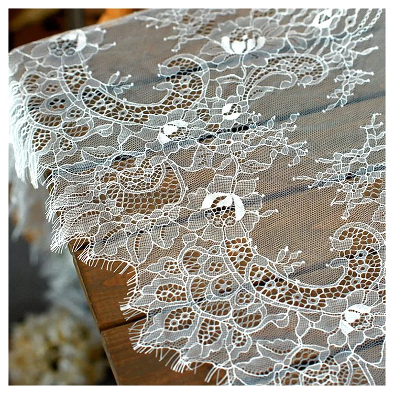 High Quality New Nylon Eyelash Lace Fabric Design Factory Lace Supplier French Lace Fashion Dress Fabric