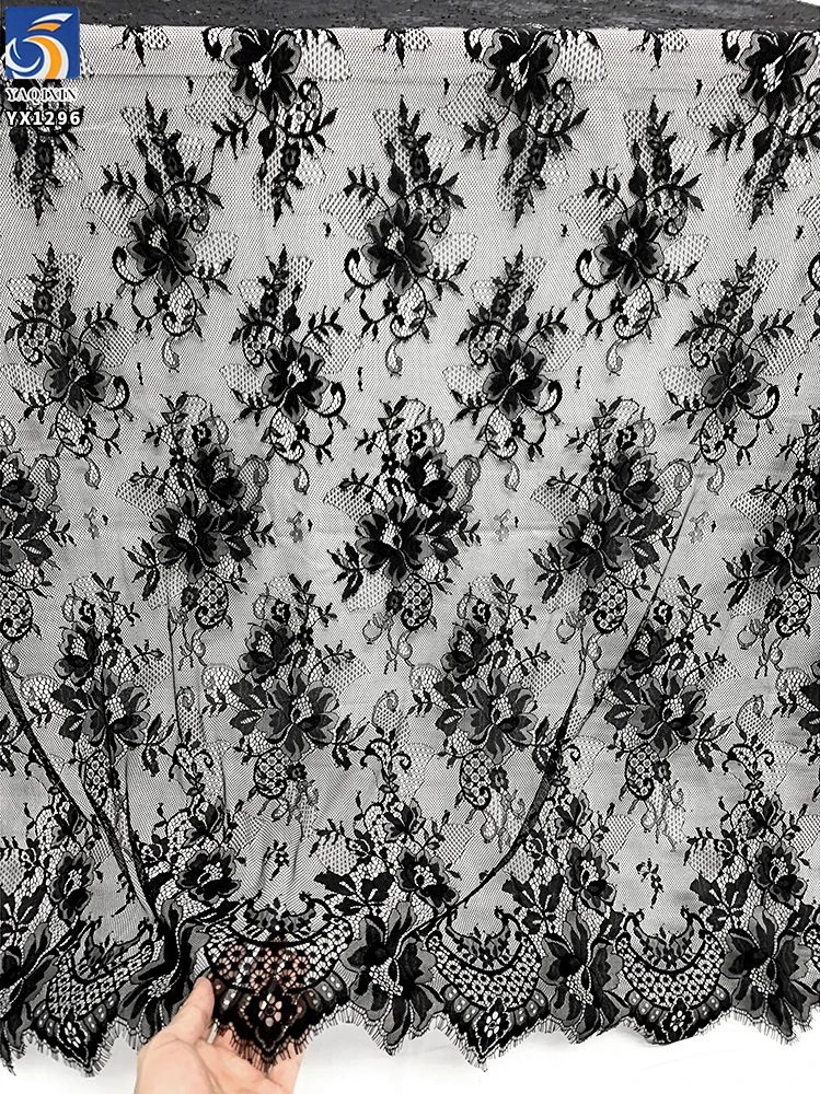 YX1296 Supplier China Embroidery Lingerie French Lace Fabric for 1 Piece Eyelash Clothing Textiles Lace Fabric Fashionable - 图片 3