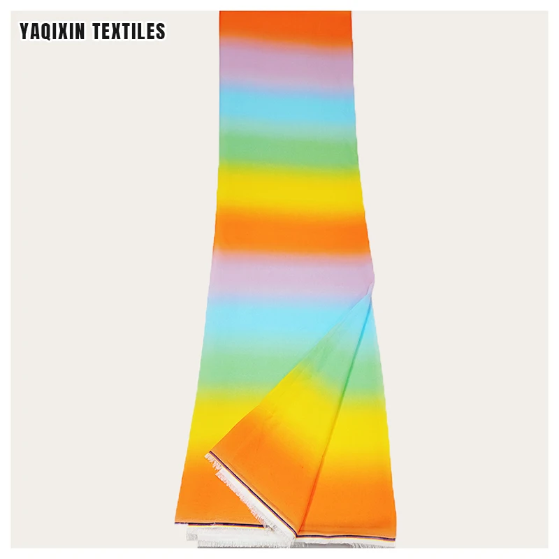 YX2157 New Trends 100D Colorful Moss Crepe Pearl Chiffon Fabric for Dress Polyester Ombre Rainbow Chiffon Print Fabric - 图片 6