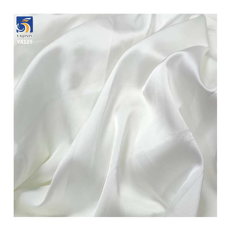 YX125 Wholesale Woven Satin Wrinkle Free Fabric 170gsm Soft Glossy Thick Polyester Satin Fabric - 图片 3