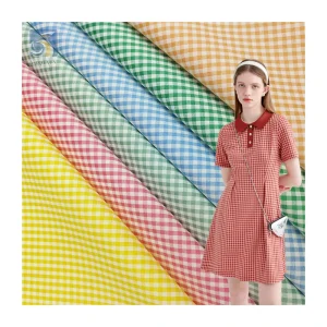 PLK016 Klein Blue/Mint Green Stretch Small Lattice Plaid Fabric 2mm/5mm/8mm/10mm Yarn Dyed Shirt/Dress Fabric