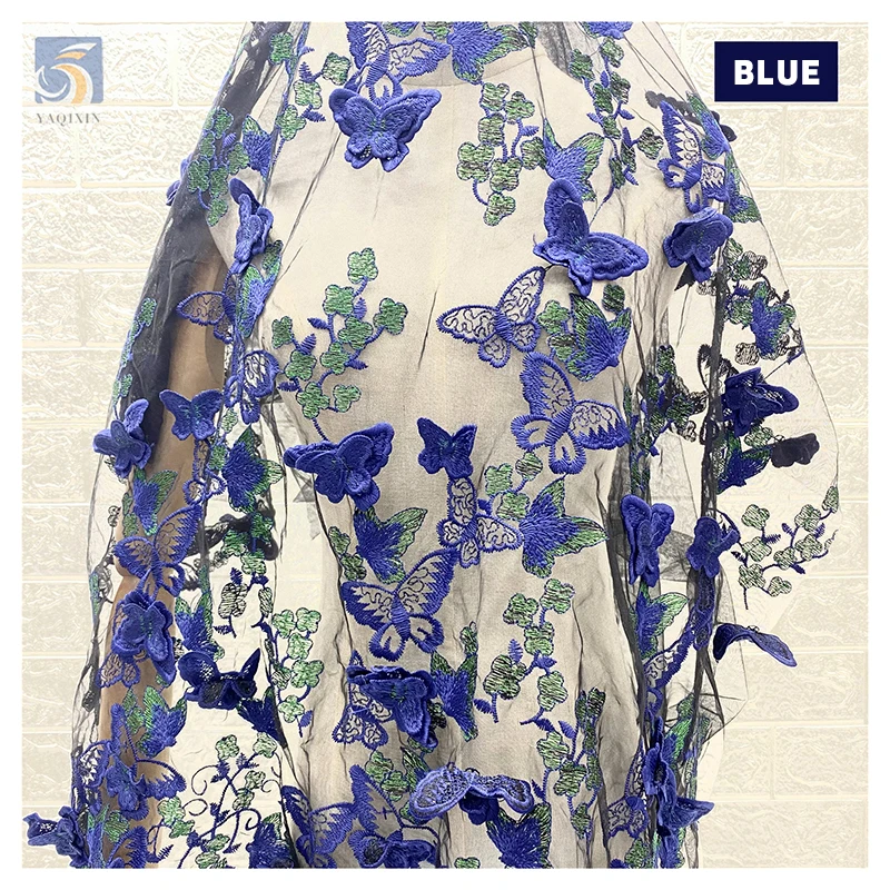 Wholesale Price 3D Flower Lace Fabric Butterfly Embroidery Net Fabric China Dress Supplier - 图片 6
