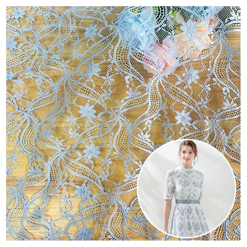 LST15 OEM Good Price Latest African Guipure Lace Fabric Floral Jacquard Cheap Chantilly Lace Fabric for Underwear - 图片 6