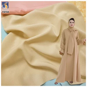 YX70# White Soft Airflow Crinkle Cey Crepe Fabric for Clothing Polyester Spandex 4 Way Stretch Crepe Fabric