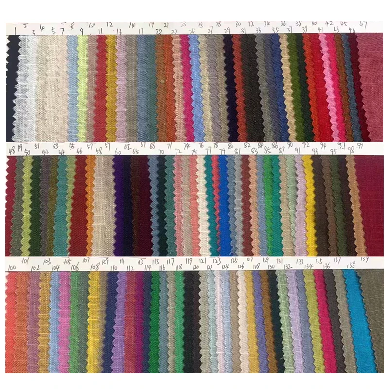Factory Spot 180gsm 12*12 Eco-friendly 30% Linen 70% Cotton Blended Fabric Soft Woven for Shirts Dresses Garments for Boys Girls - 图片 2