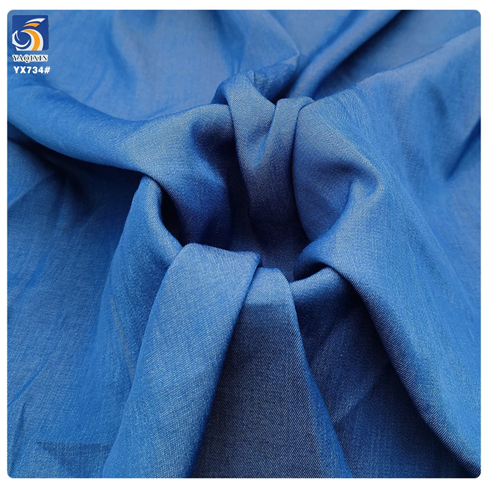 YX734 170gsm Sky Blue Woven 50% Polyester 50% Rayon Denim Fabric for Shirt Jeans High Quality Denim Fabric - 图片 6
