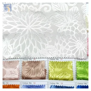 Low Moq 5Yards Sunflower Design 100Polyester Jacquard Fashion Satin Fabrics for Online Sale Sleepwear