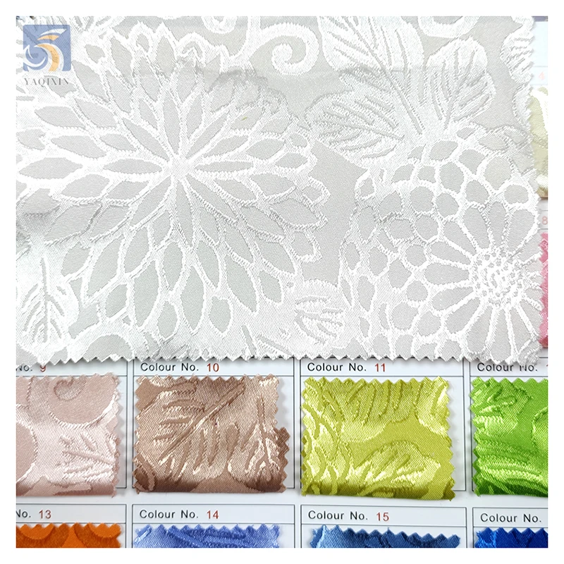 Low Moq 5Yards Sunflower Design 100Polyester Jacquard Fashion Satin Fabrics for Online Sale Sleepwear