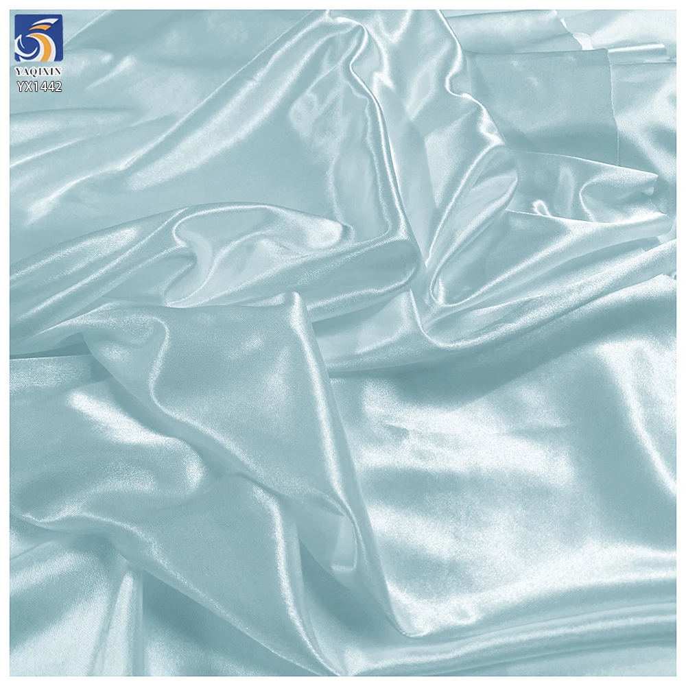 YX1442 Wholesalers 80gsm Shiny 50D Stretch Satin Fabric 92% Polyester 8% Spandex Soft Dress Skirt Garment Lining Fabric - 图片 2