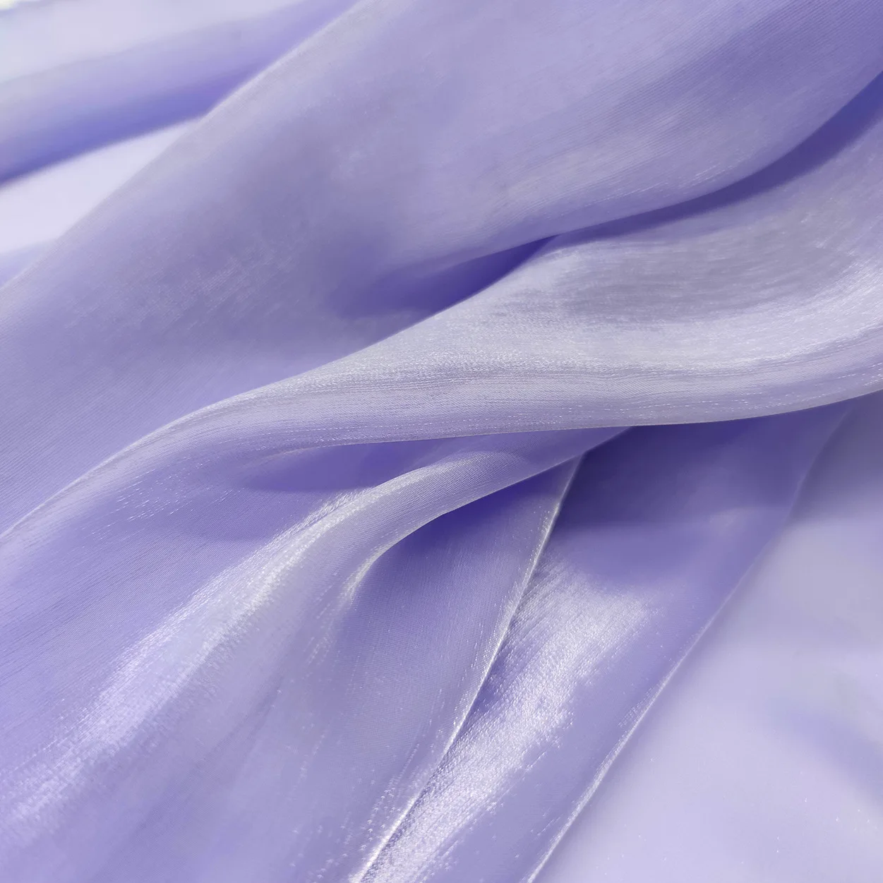 YX2161-1 Spot Wholesale Liquid Silk Organza Fabric Luxury Shiny Luster Organza Fabric Suitable for Dress Clothes - 图片 6