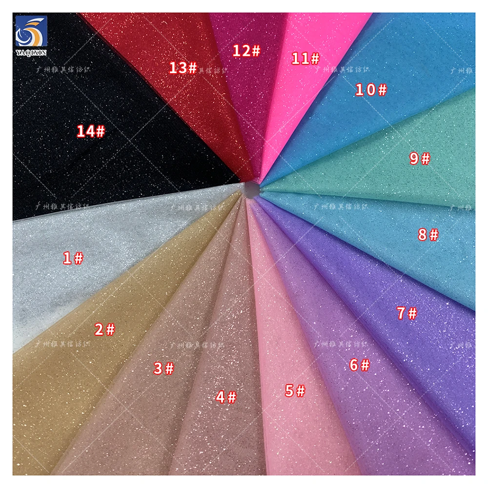 Glitter Mesh Fabric Soft Bridal Tulle Pure White Sparkle Glitter Tulle Fabric - 图片 2