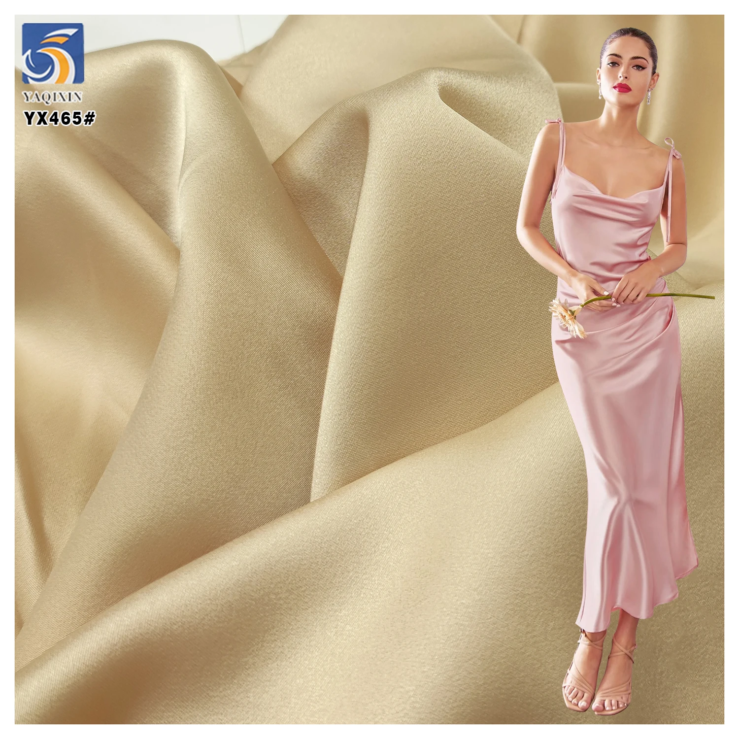 YX465 Imitation Acetate High Quality 200gsm 93 Polyester 7 Spandex Stretch Matte Satin Fabric for Dress Shirt