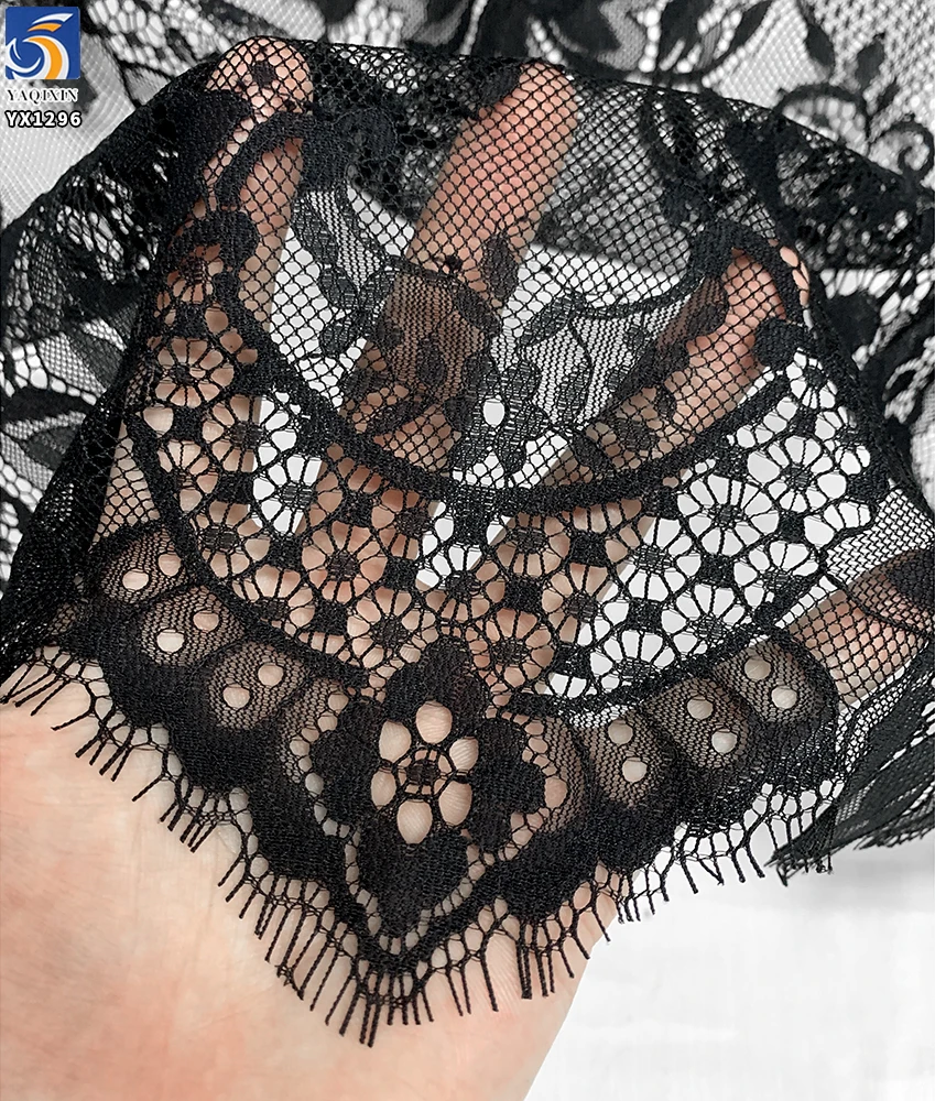 YX1296 Supplier China Embroidery Lingerie French Lace Fabric for 1 Piece Eyelash Clothing Textiles Lace Fabric Fashionable - 图片 4