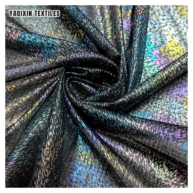 New Function Polyester Tulle Mesh Iridescent Rainbow Printing Reflective Fabric Bronzing Printed Luminous Mesh Fabric - 图片 6