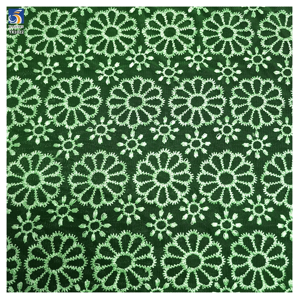 YX1022 300 Yards of Custom Patterned and Embroidered Polyester Mesh Fabrics 3-Day Custom Design Embroidered Mesh Fabrics - 图片 4
