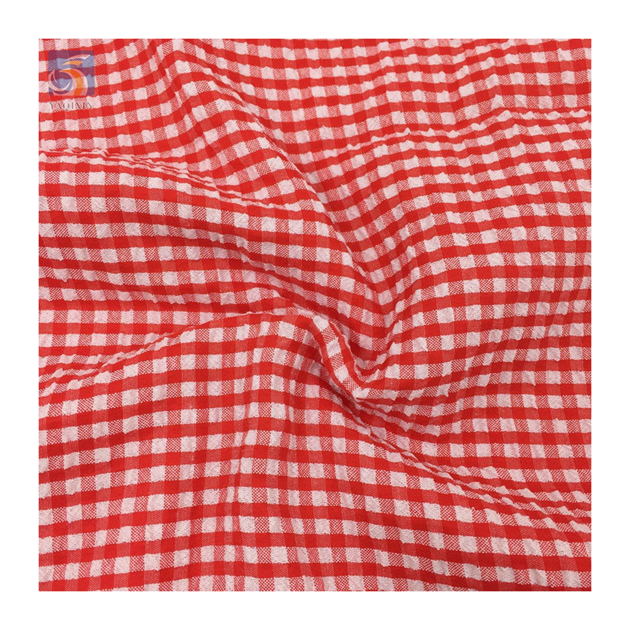 YX2729 Wholesale Woven Yarn Dyed Check Plaid Shirting Fabric 100 Polyester Checked Fabric - 图片 3
