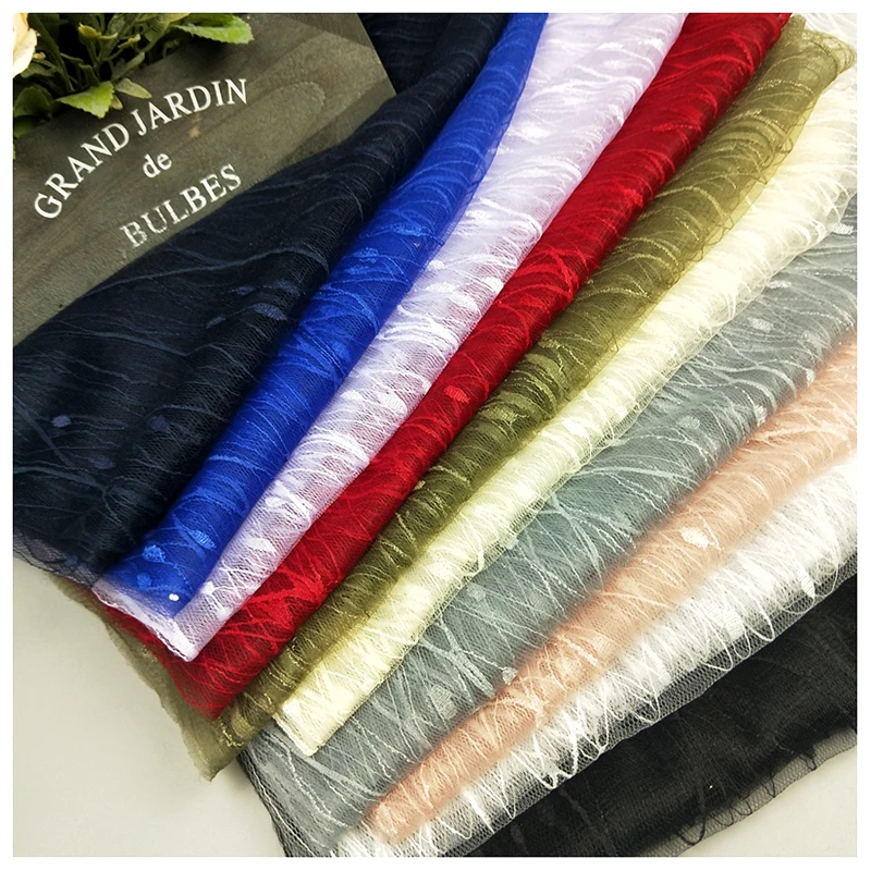 2026 New Fashion Lace Fabric Paris French Style Jacquard Tulle Lace Fabric 1Yard Polyester Mesh Tulle Jacquard Fabric - 图片 3