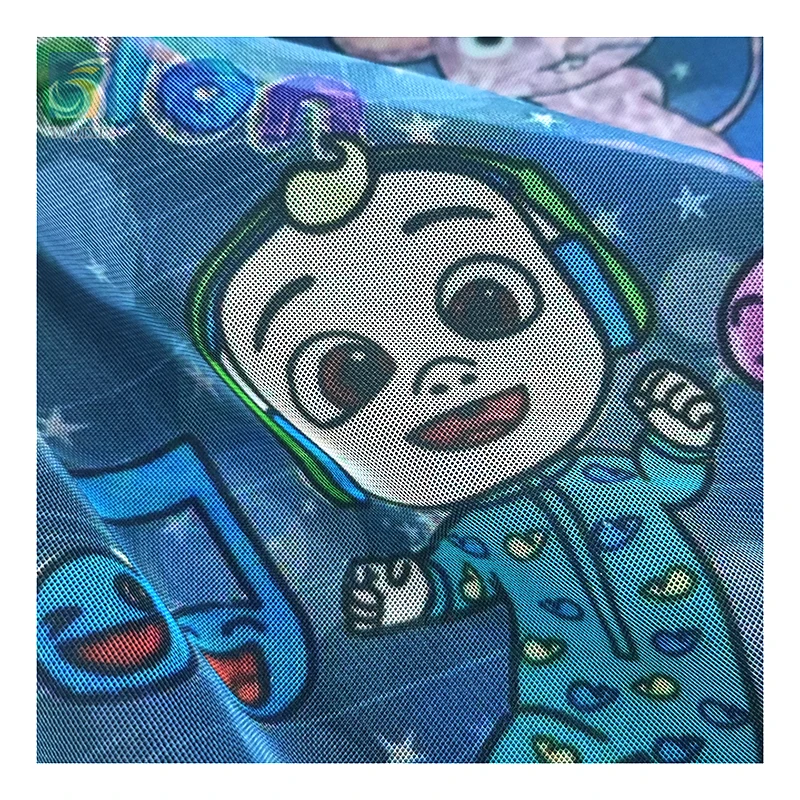 New American-style Children's Clothing Mesh Fabric Pro-skin Soft High Quality Marine Shark Cartoon Fabric - 图片 4