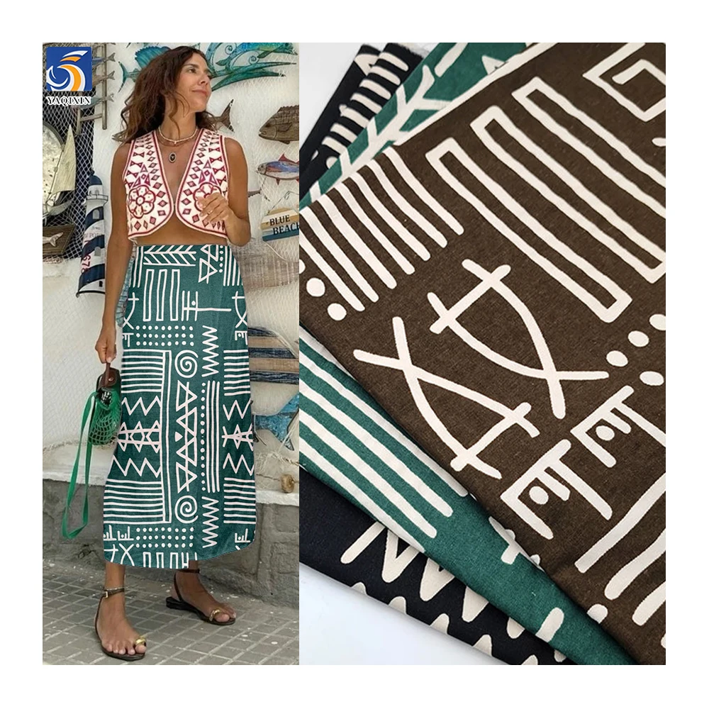 YHM003 Ethnic Symbols Logo Print Fabric 100% Cotton Printed Fabric Twill Samoan Tribal Print Fabric
