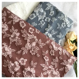 Autumn/Winter 3D Relief Embossed Lotus Flowers Bubble Woven Jacquard Chiffon Fabric