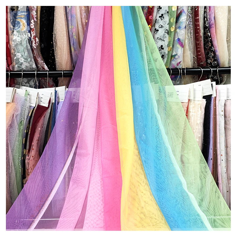 100% Polyester Mesh 3D Floral Tulle Embroidery Fabric Dress Women's Curtain Lace Fabric - 图片 6