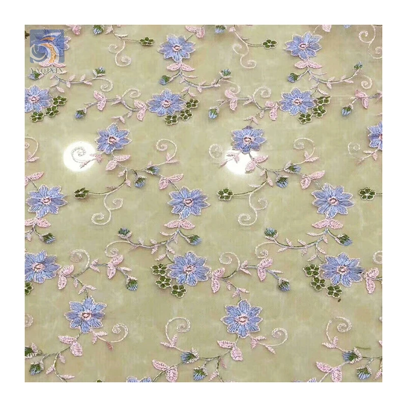 YX2706 Chinese Wholesale Fuchsia Lace Fabric Floral Garden Embroidery Lace Fabric for Tablecloths - 图片 6