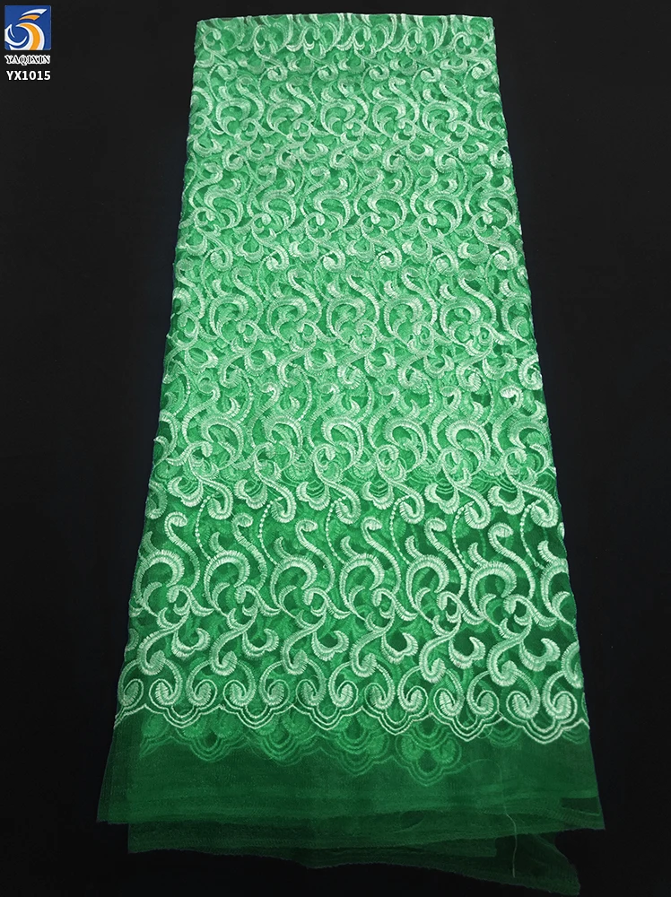 YX1015 High-End Luxury Style Embroidered Tulle Fabric Polyester Wave Design Tulle Embroidery Mesh Fabric for Party Skirts - 图片 5