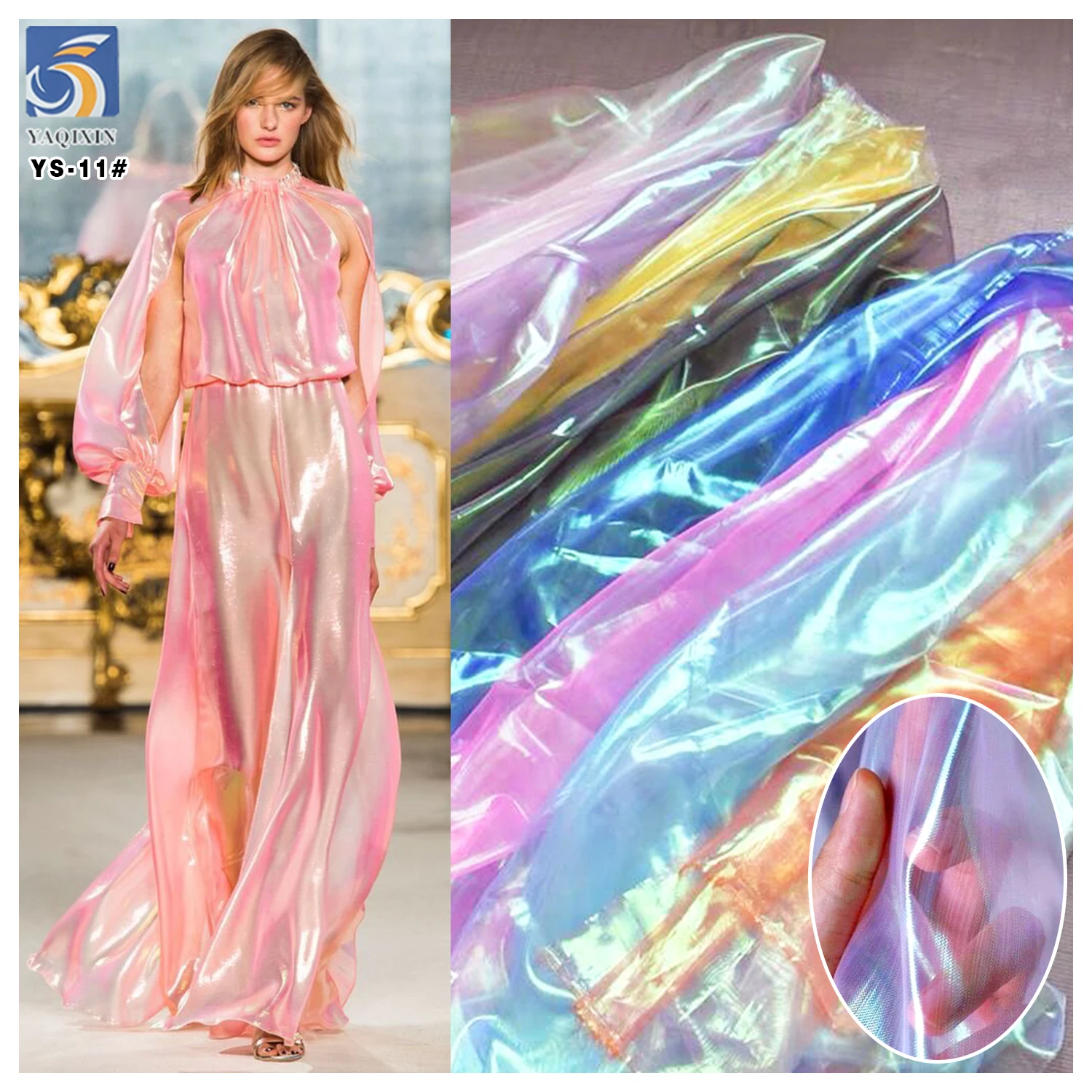 Wholesale Prices Solid Organza Fabric Transparent Glossy Liquid Organza Polyester Fabric for Wedding