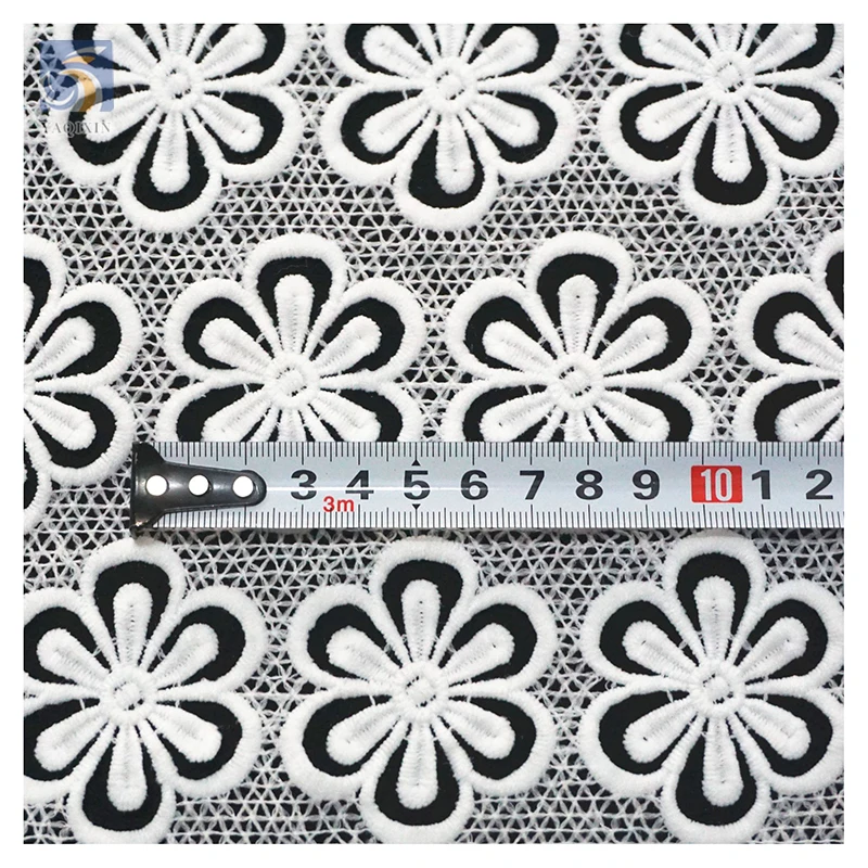 Guangzhou Wholesale Price Reasonable Price Latest African Water Soluble Polyester Lace Fabric for Nigerian Bridal - 图片 4