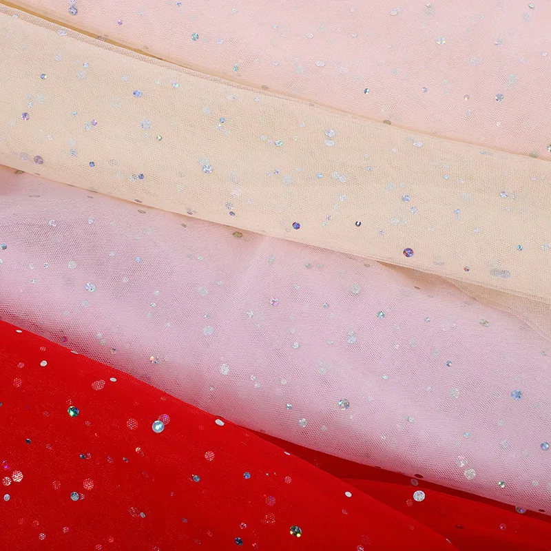 Factory Ready Supply of Large and Small Polka Dot Holographic Sequin Tulle for Children's Clothing Princess Skirt - 图片 5